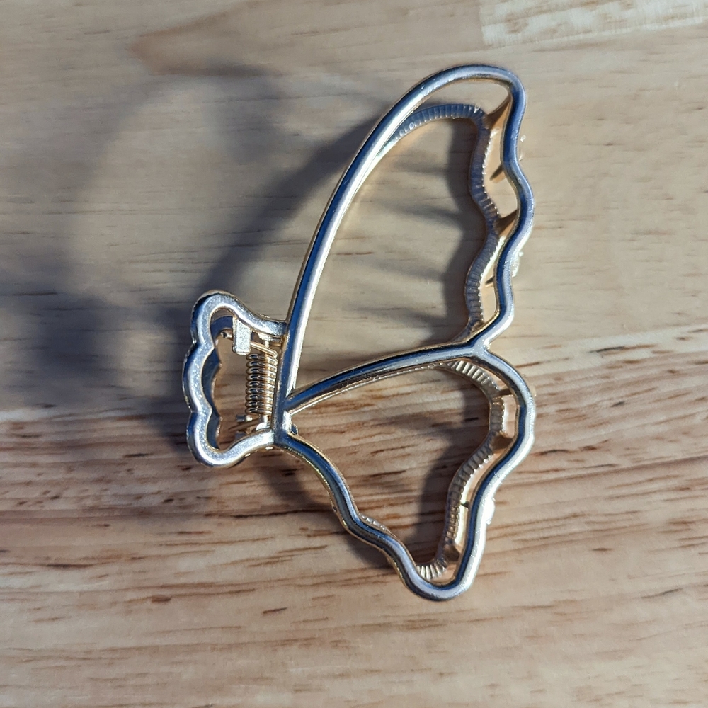 Gold Butterfly Hair Claw